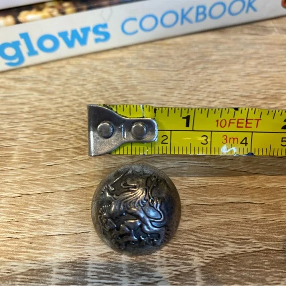 Silver Engraved Button - Picture 3 of 4